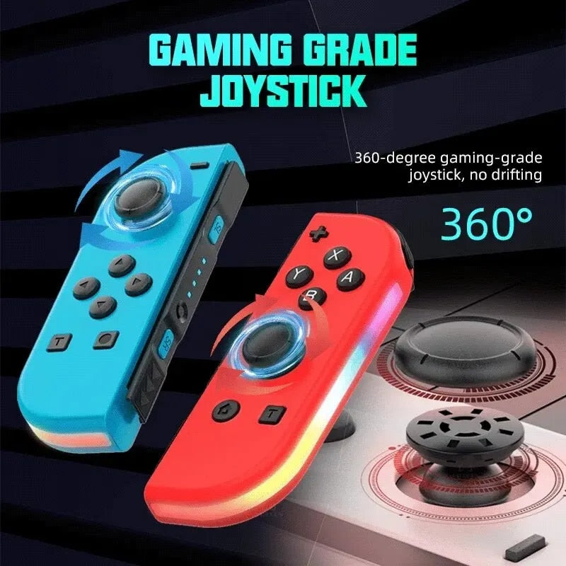 VILCORN Joy RGB LED 5.2 BT Switch L/R Joypad for Nintendo Switch/Lite/Oled Cons Joystick with Dual Vibration For PC