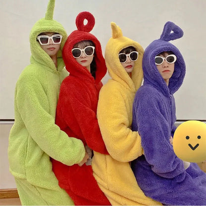 Unisex Party Wear Eletubbies Costumes Soft Long Sleeves Piece Pajamas Costume Home Clothes Cosplay Adult for Home Clothes