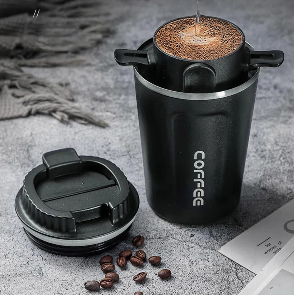 New Folding Hand Brewed Coffee Filter Coffee Dripper Cone for Drip Coffee and Tea with Stainless Steel Holder No Filter Paper