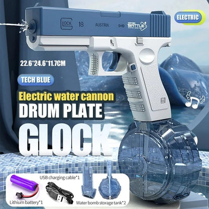 Glock Water Gun Toy Portable Water Gun Automatic Water Spray Gun Toys Electric Burst Water Gun Children Outdoor Water Fight Toys