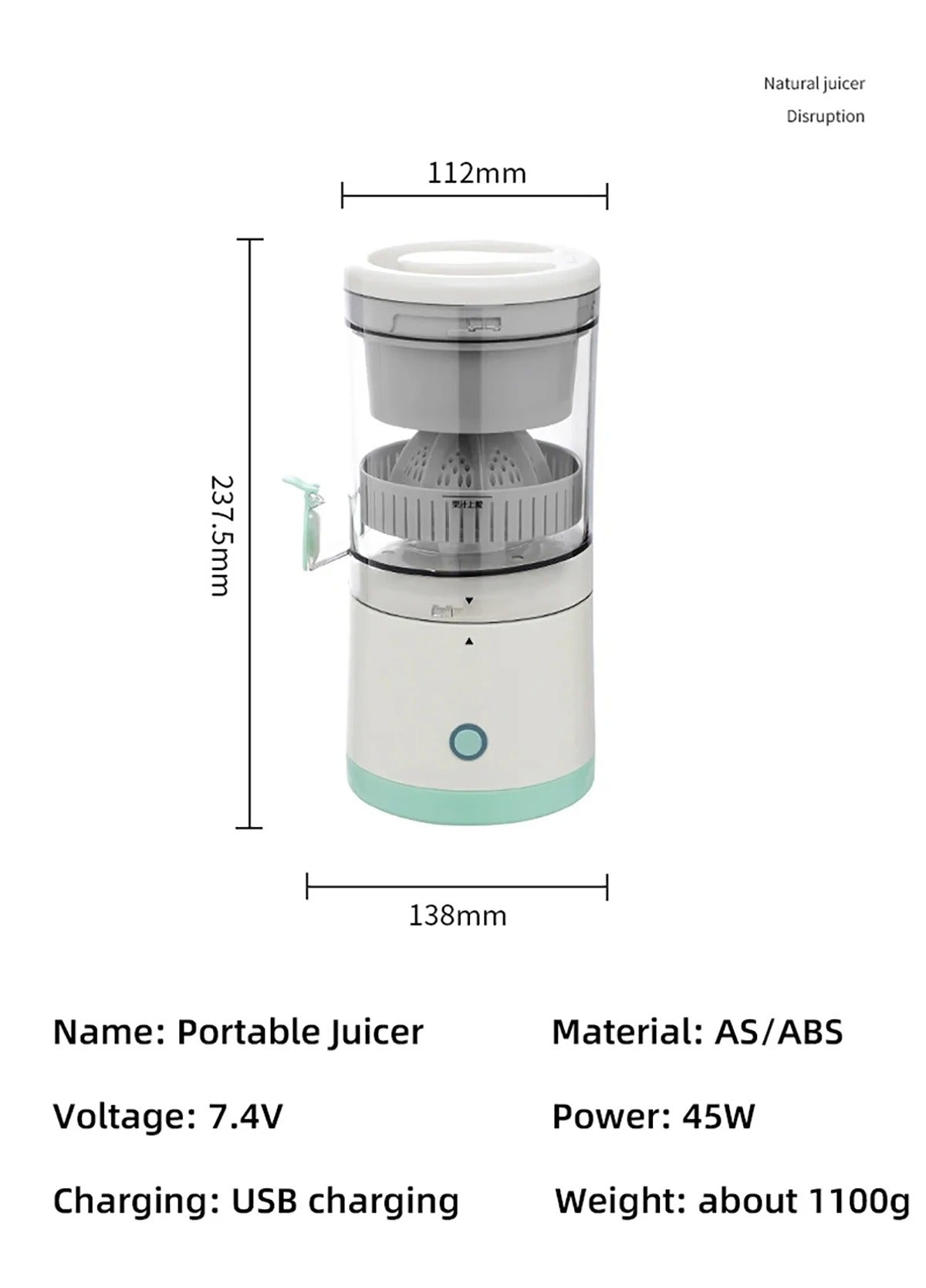 Multi-Function Portable Electric Juicer ( USB Rechargeable)