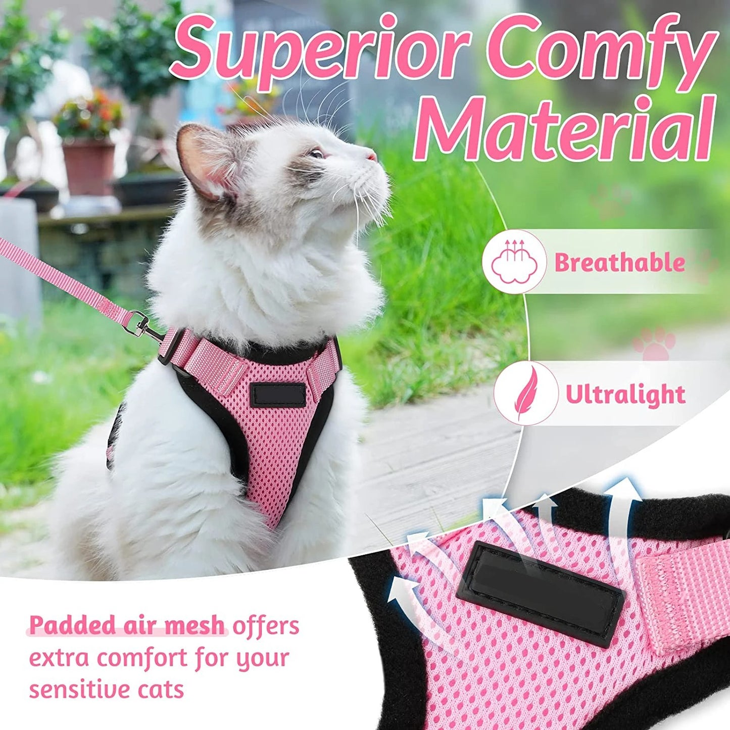 Pet Cat Harness And Leash Set