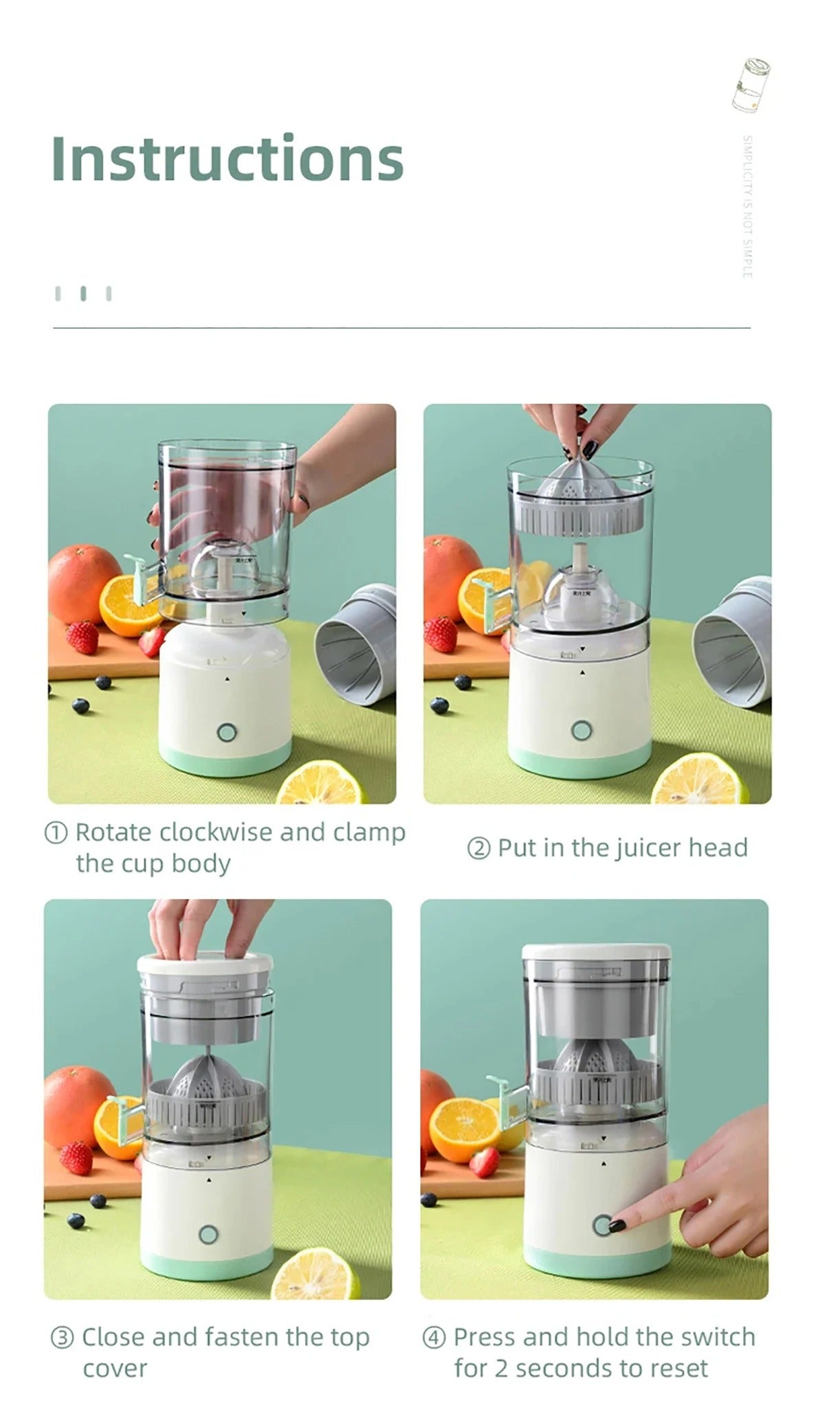 Multi-Function Portable Electric Juicer ( USB Rechargeable)