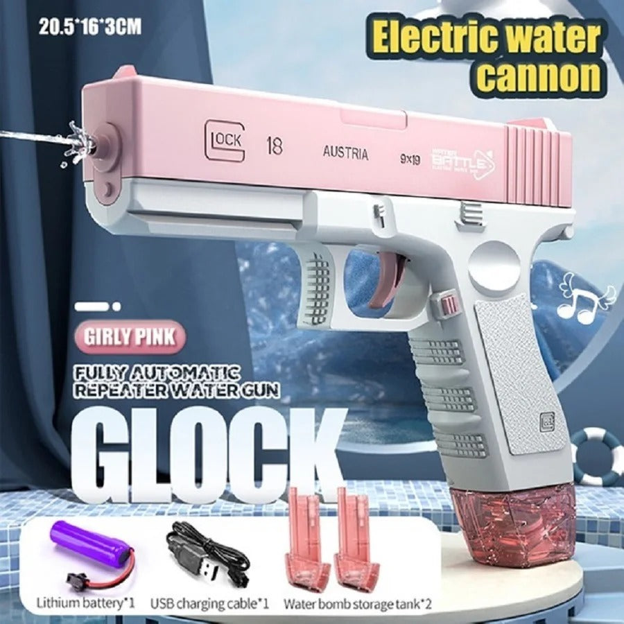 Glock Water Gun Toy Portable Water Gun Automatic Water Spray Gun Toys Electric Burst Water Gun Children Outdoor Water Fight Toys