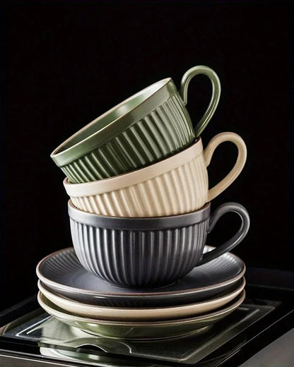 Olive green and lotus coffee cup