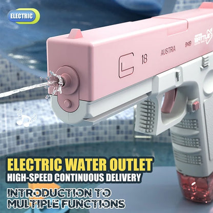 Glock Water Gun Toy Portable Water Gun Automatic Water Spray Gun Toys Electric Burst Water Gun Children Outdoor Water Fight Toys