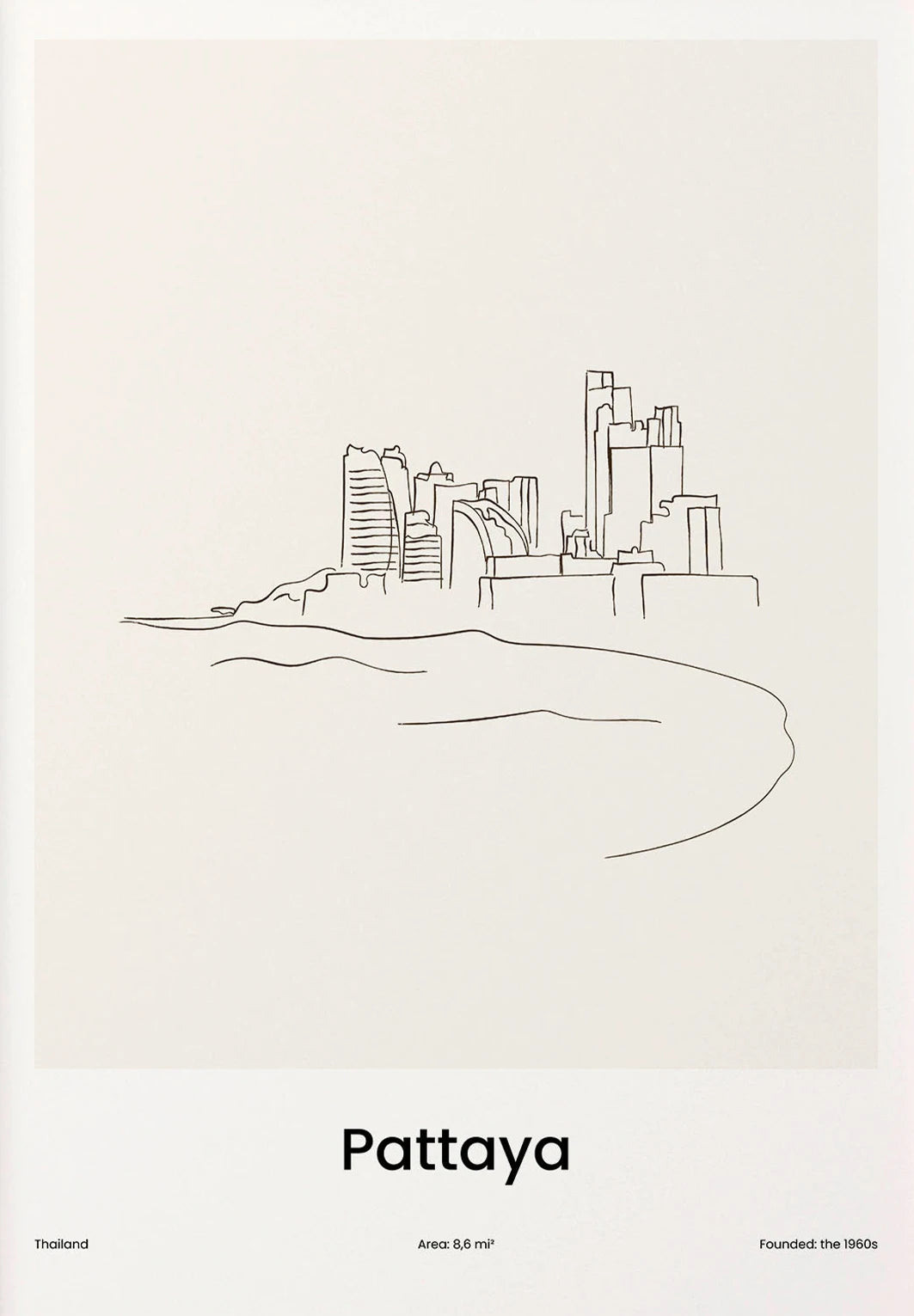 Minimalist Line Draw Travel City Map Poster Canvas