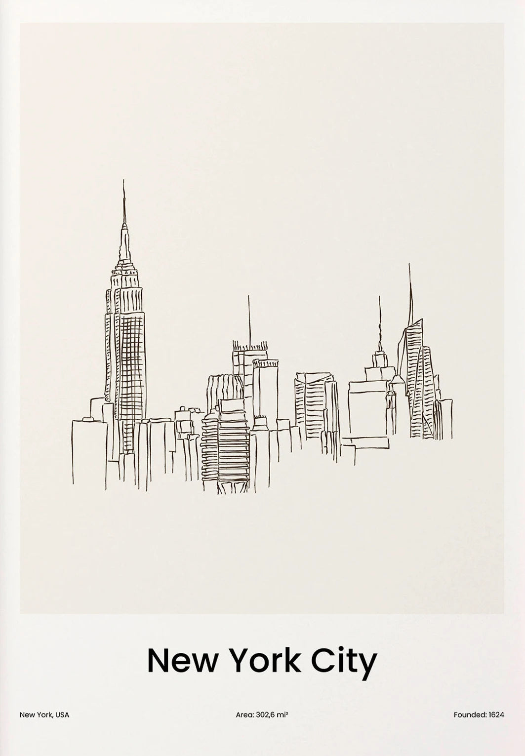 Minimalist Line Draw Travel City Map Poster Canvas