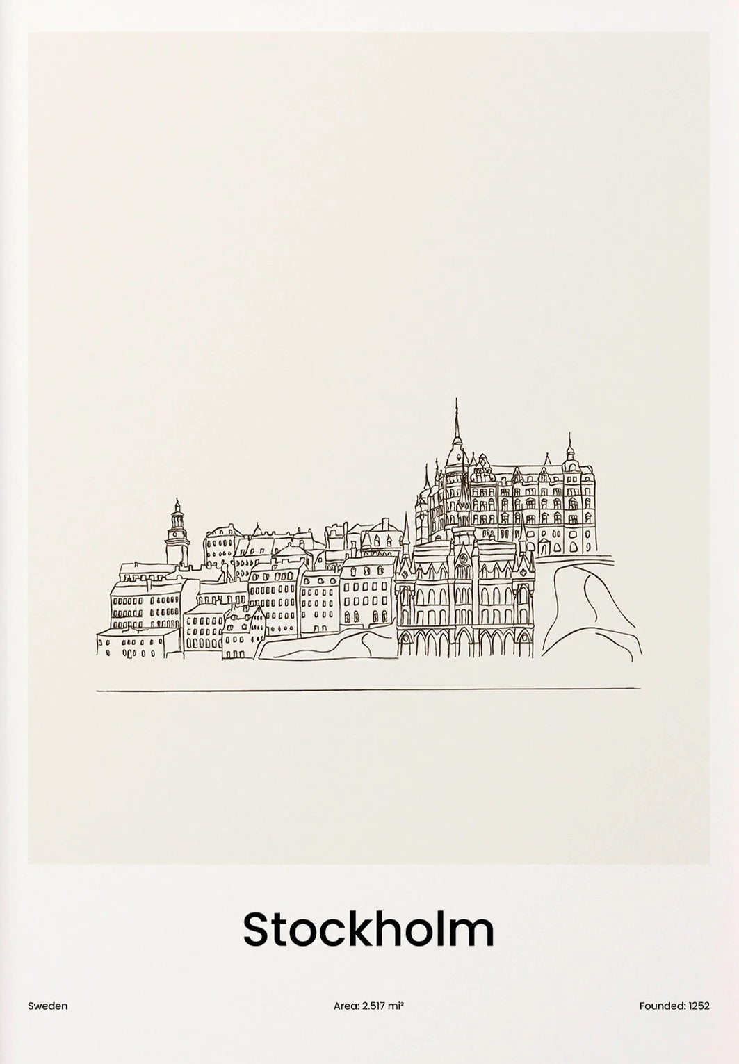 Minimalist Line Draw Travel City Map Poster Canvas