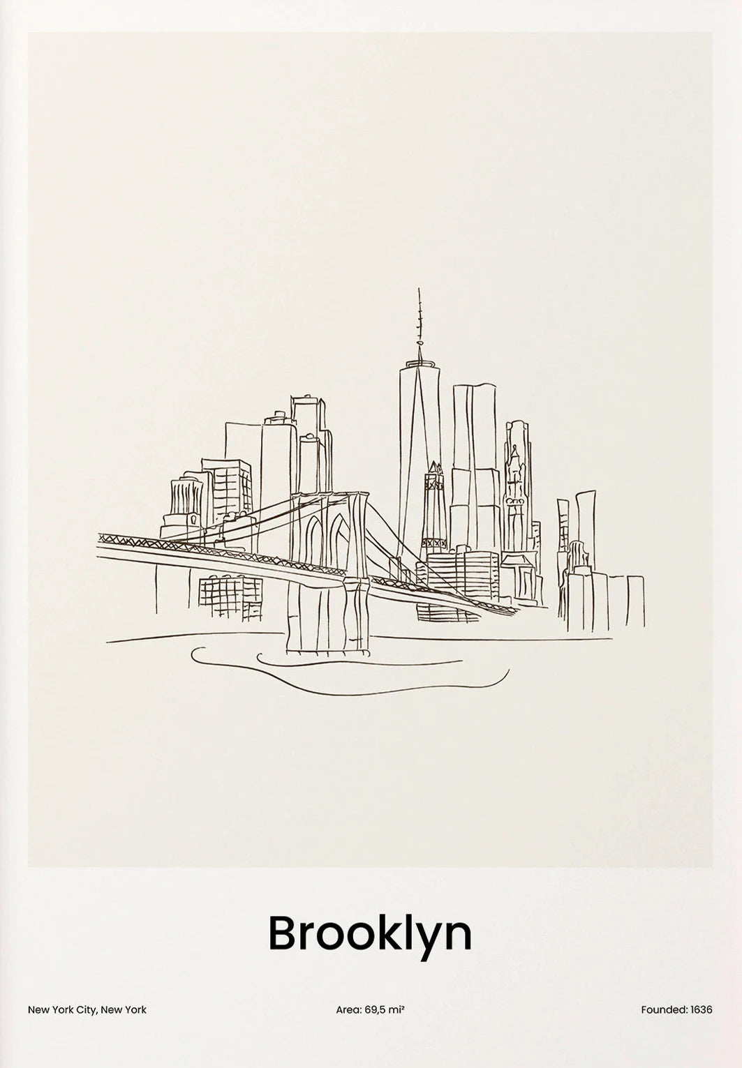 Minimalist Line Draw Travel City Map Poster Canvas