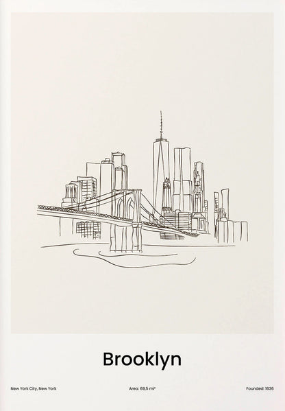 Minimalist Line Draw Travel City Map Poster Canvas