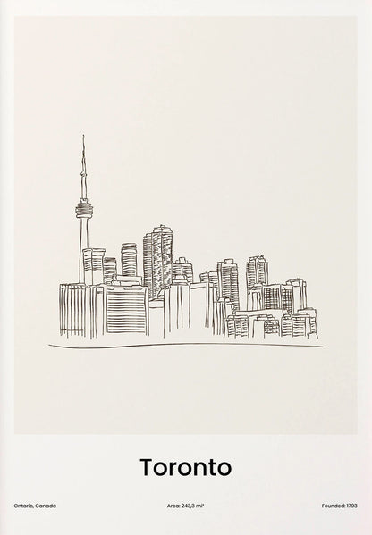 Minimalist Line Draw Travel City Map Poster Canvas