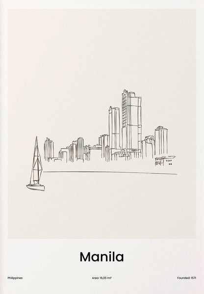 Minimalist Line Draw Travel City Map Poster Canvas