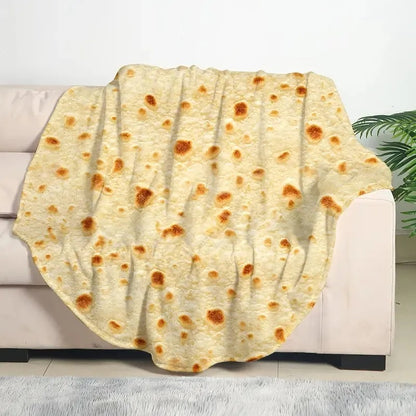 Tortilla Blanket ( Soft and Warm Mexican Tortilla Print Flannel Blanket)