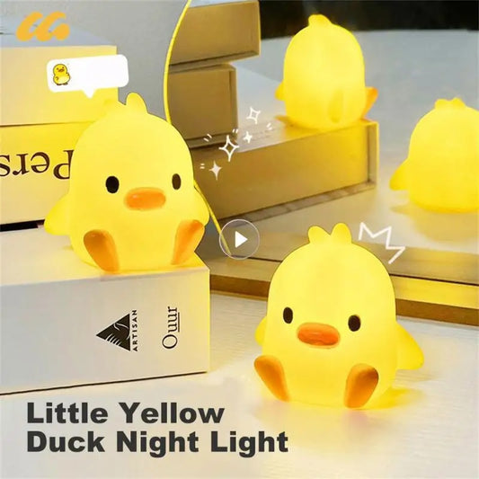 LED Cartoon Yellow Duck Night Light USB Rechargeable