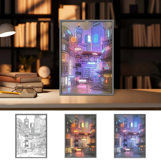 Anime LED Beautiful City Night View Light Painting