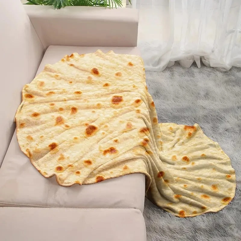 Tortilla Blanket ( Soft and Warm Mexican Tortilla Print Flannel Blanket)