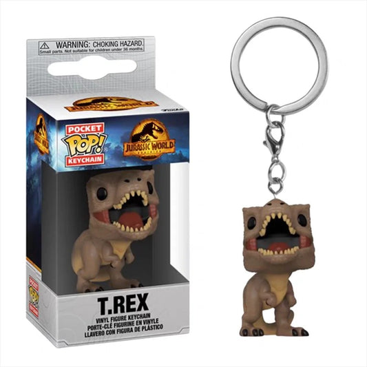 Jurassic World Key Chain Tony T REX KeyRing Cartoon Doll Fashion Bag Car Pendant Chaveiro For Friend Gif