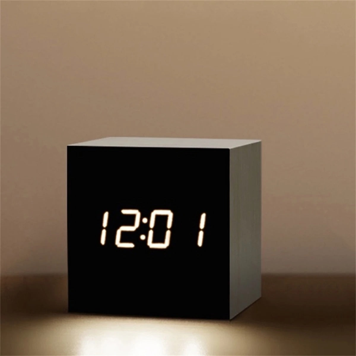 Wooden LED Alarm Clock | Square Digital