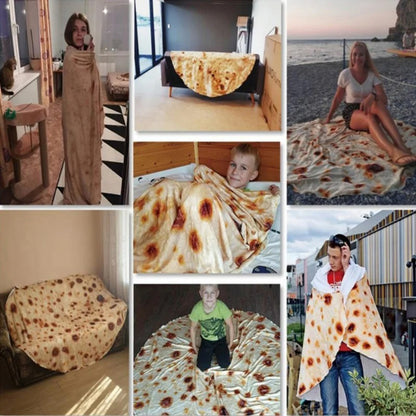 Tortilla Blanket ( Soft and Warm Mexican Tortilla Print Flannel Blanket)