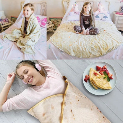 Tortilla Blanket ( Soft and Warm Mexican Tortilla Print Flannel Blanket)