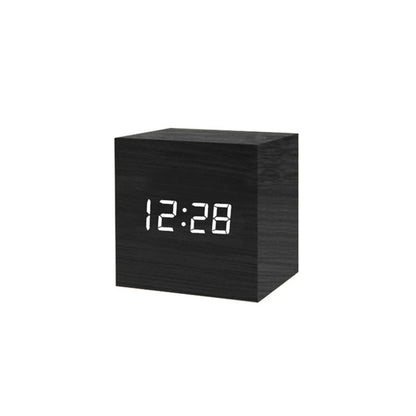 Wooden LED Alarm Clock | Square Digital